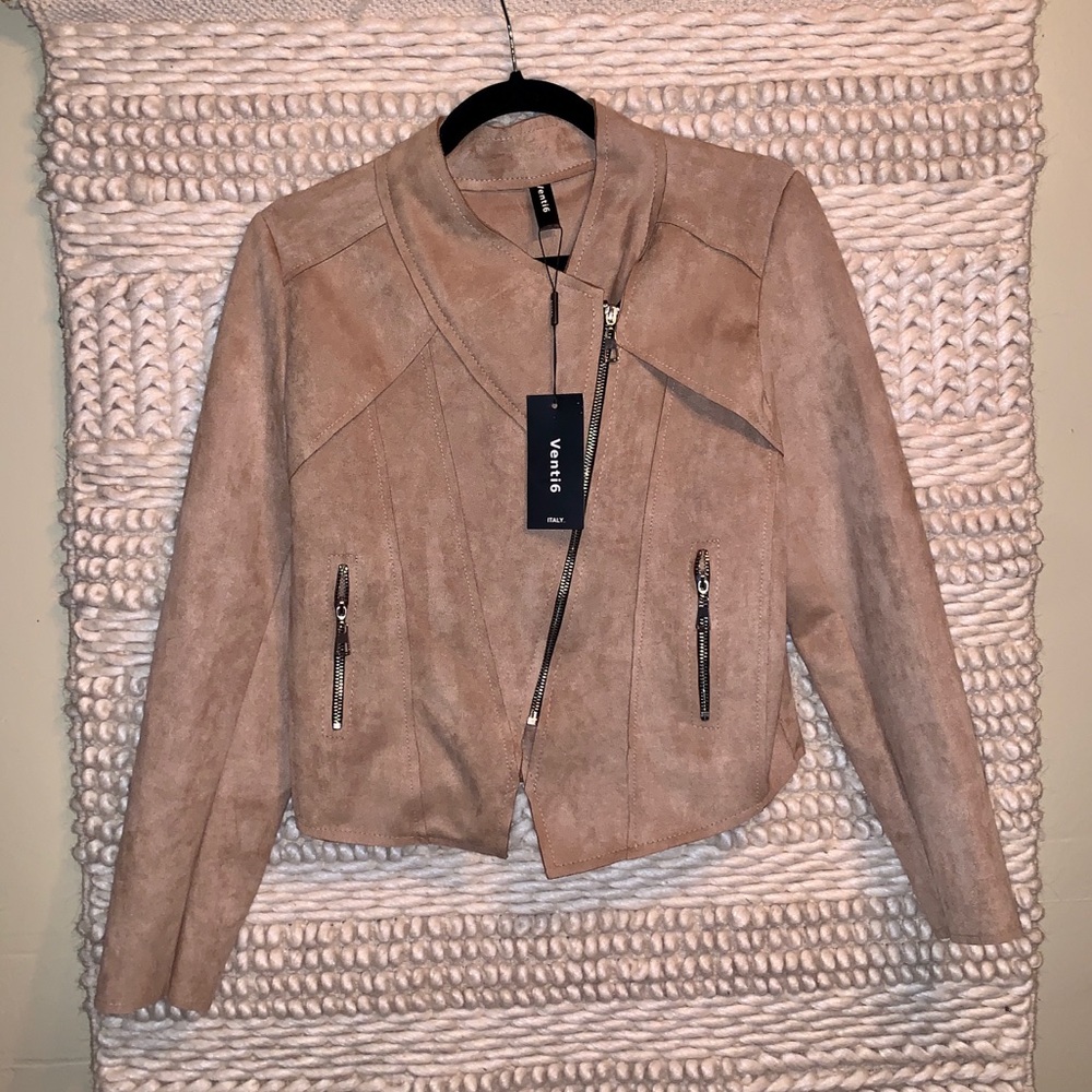 Vici / Venti6 Italy | Tan Suede Moto Jacket - M